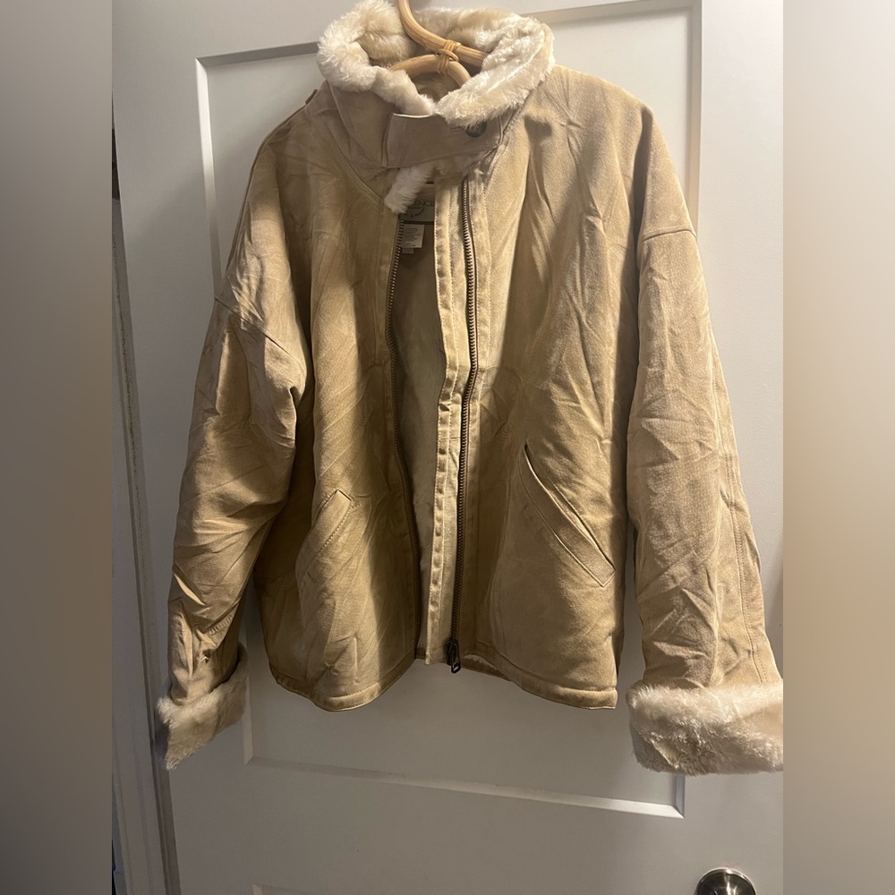 Sequence genuine leather beige jacket